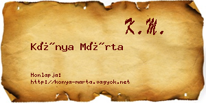 Kónya Márta névjegykártya